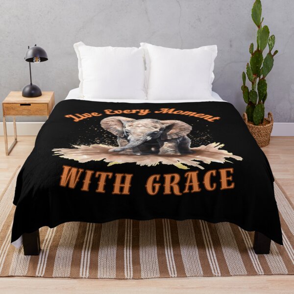 Item preview, Live Every Moment With Grace. elephant portrait designed and sold by ElephantVibes.