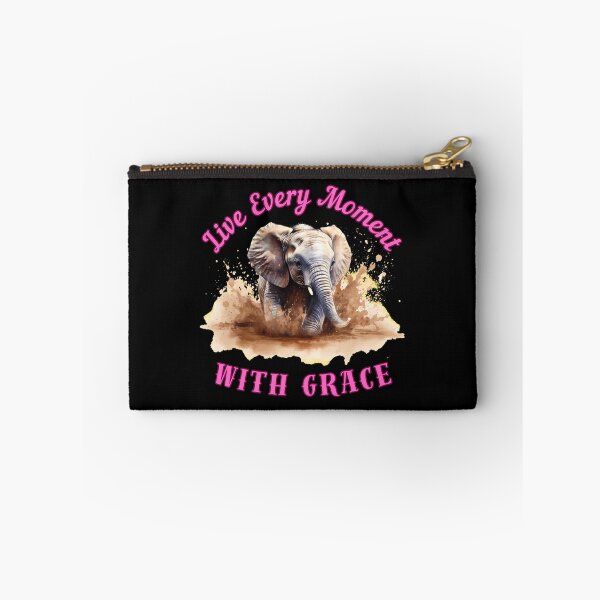 Item preview, Live Every Moment With Grace. elephant saying designed and sold by ElephantVibes.