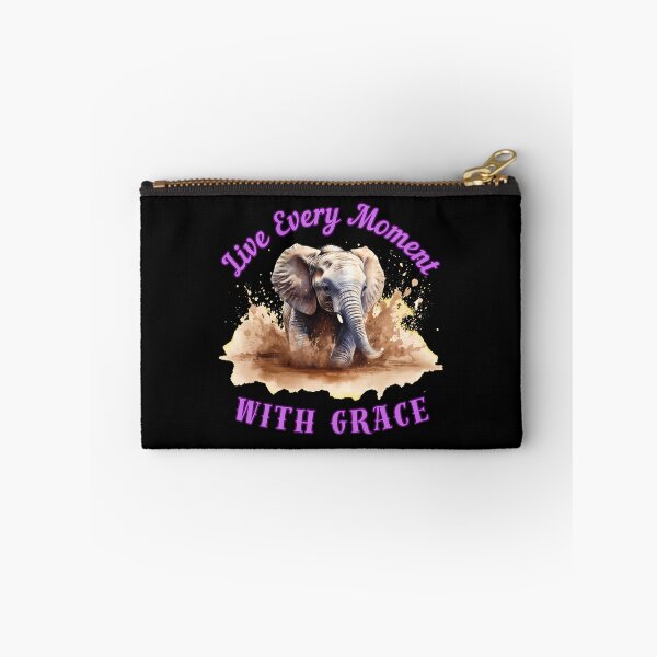 Item preview, Live Every Moment With Grace. elephant quote designed and sold by ElephantVibes.