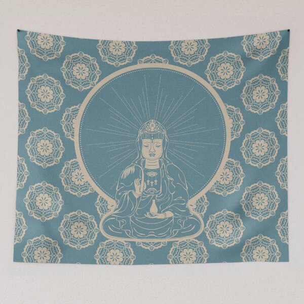Item preview, Kuan Yin Sattva - Peacock + Dove designed and sold by Irene Estelle.