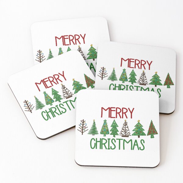 Item preview, Faux Embroidery Merry Christmas with Christmas Trees designed and sold by Chris Clemmensen.