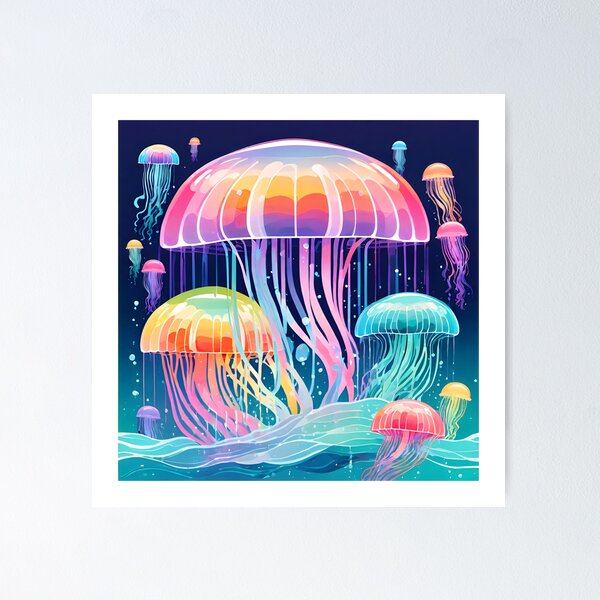 Colorful SpongeBob Jellyfish Painting