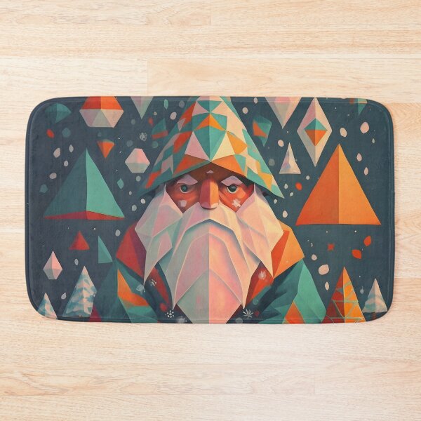 Item preview, Abstract Winter Green Geometric Gnome designed and sold by DragonRealms.