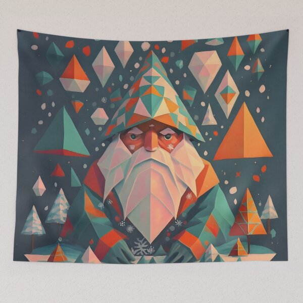 Item preview, Abstract Winter Green Geometric Gnome designed and sold by DragonRealms.