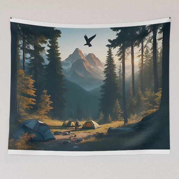 Item preview, Into the Emerald Embrace: A Vector Art Camping Adventure designed and sold by Best-Art-32.