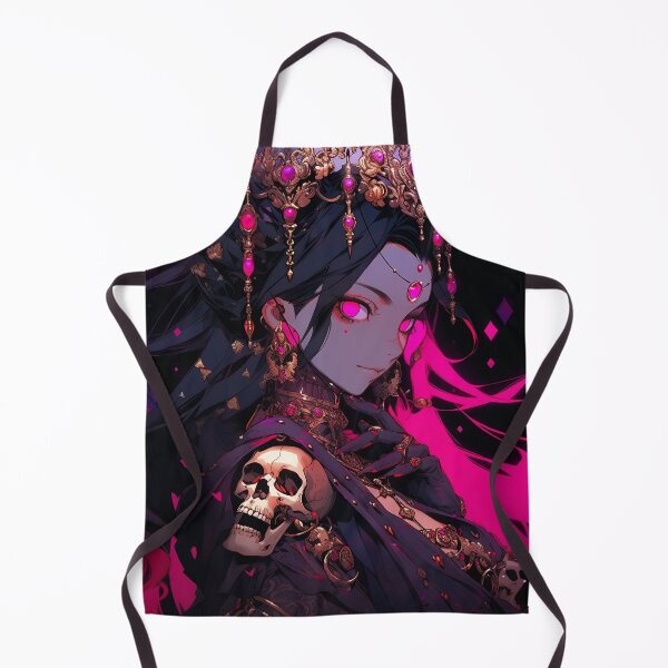 Item preview, Dark Fantasy Hot Pink Skull Anime Girl designed and sold by bubblegoth.