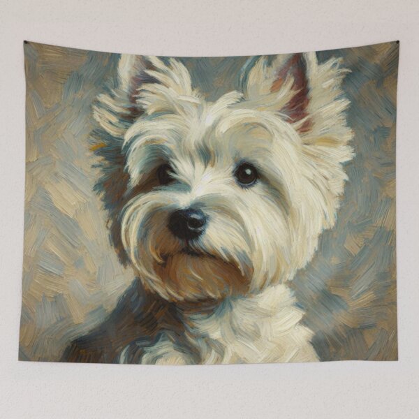 Item preview, Westie with Neutral Background - West Highland Terrier Oil Painting designed and sold by Star-Fragment.