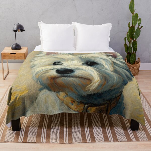 Item preview, Westie with Yellow-ish Background - West Highland Terrier Oil Painting designed and sold by Star-Fragment.