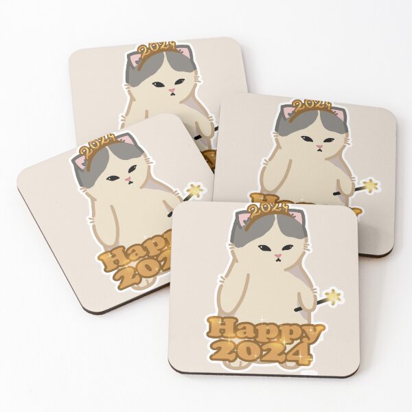 Item preview, Cute cat - Happy 2024  designed and sold by SkippinStyleCo.