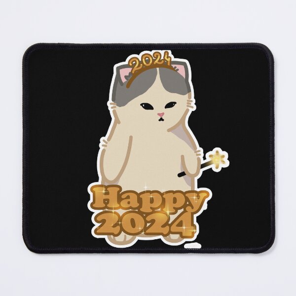 Item preview, Cute cat - Happy 2024  designed and sold by SkippinStyleCo.