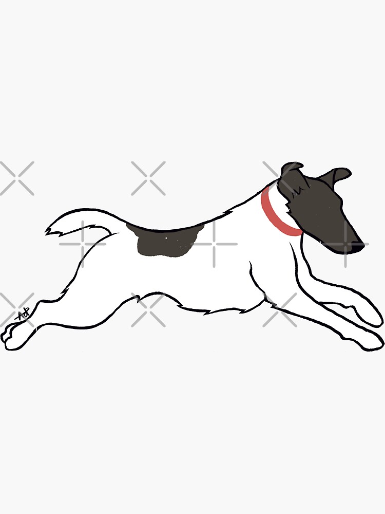 Thumbnail 3 of 3, Sticker, Running Fox Terrier designed and sold by smoothfoxill.