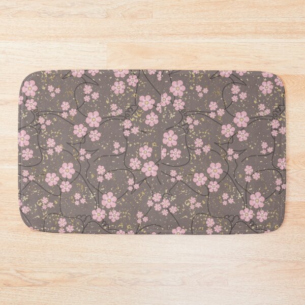 Item preview, Cute pink flower and brown gold theme pattern - pastel design  designed and sold by HoneyBlizz.