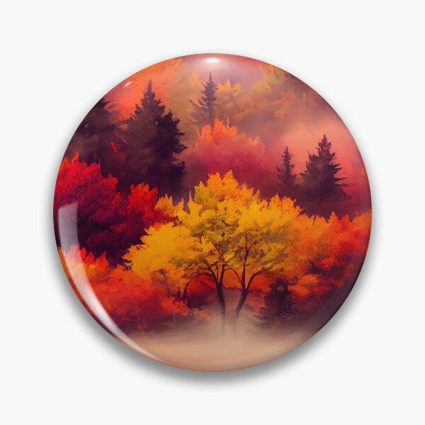 Item preview, Colorful Autumn Landscape Watercolor designed and sold by Red Witch Art.