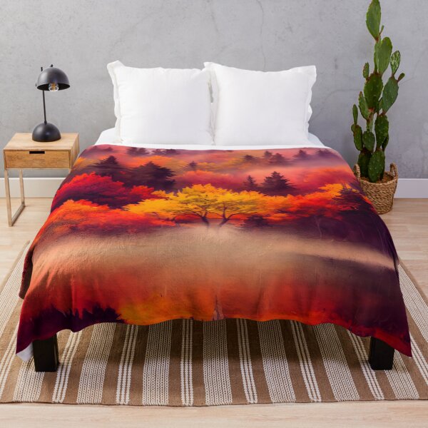 Item preview, Colorful Autumn Landscape Watercolor designed and sold by Red Witch Art.