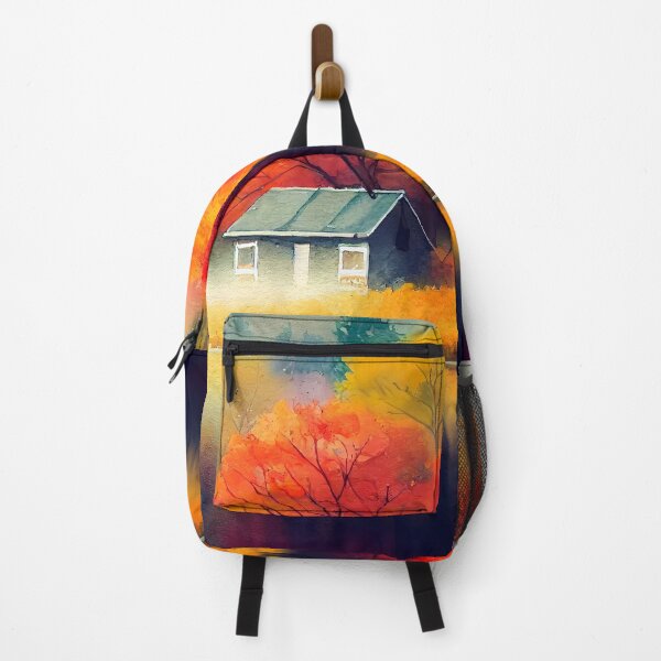 Item preview, Colorful Autumn Landscape Watercolor designed and sold by Red Witch Art.