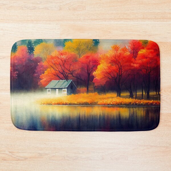 Item preview, Colorful Autumn Landscape Watercolor designed and sold by Red Witch Art.