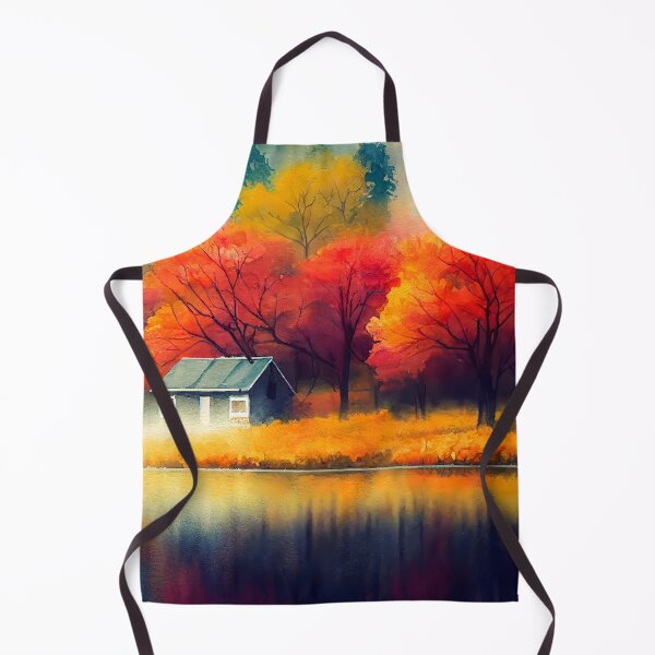 Item preview, Colorful Autumn Landscape Watercolor designed and sold by Red Witch Art.