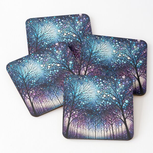 Item preview, Mystical Night Forest - Cosmic Tree Artwork designed and sold by inkArtistryfine.