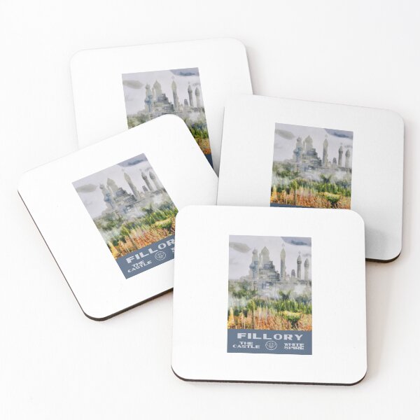 Item preview, Fillory Castle Whitespire Vintage Retro Travel Poster designed and sold by coffeepolicy.