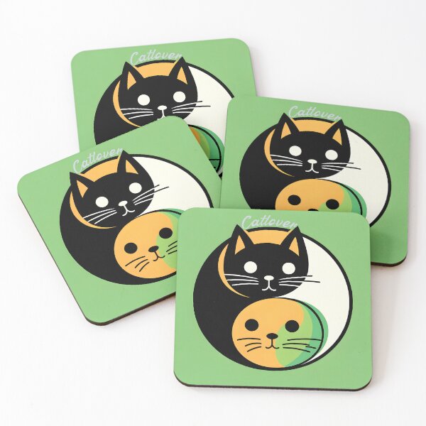 Item preview, Yin Yang Cats - Balance in Feline Harmony designed and sold by inkArtistryfine.