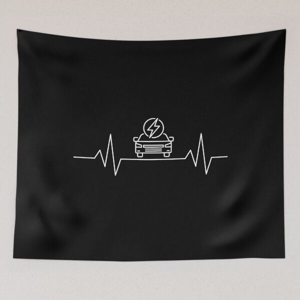 Item preview, EV Heartbeat ECG Pulse Line minimal outline design for passionate Electric Vehicle Driver  designed and sold by venomousvector.