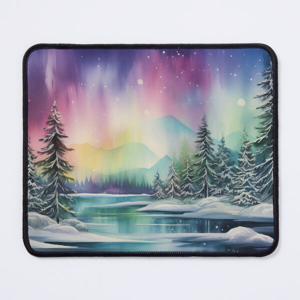 Item preview, Aurora borealis light landscape designed and sold by Red Witch Art.
