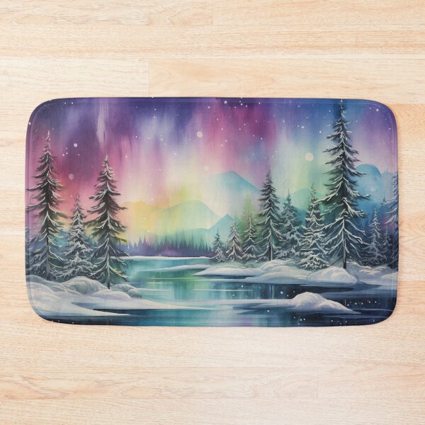 Item preview, Aurora borealis light landscape designed and sold by Red Witch Art.