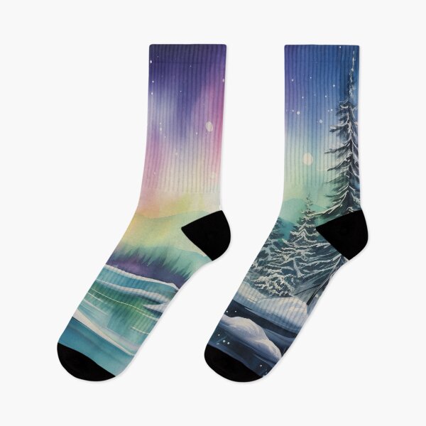 Item preview, Aurora borealis light landscape designed and sold by Red Witch Art.