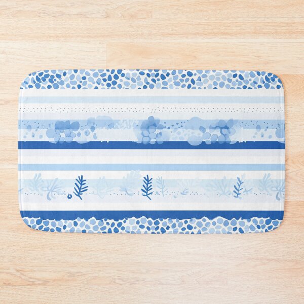 Aperçu de l'œuvre Motif bleu impressionniste horizontal créée et vendue par TheMoxieHouse.
