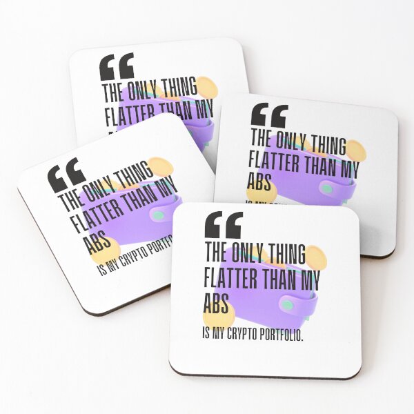 Item preview, The only thing flatter than my abs is my crypto portfolio. white background. designed and sold by Mechanical-Artt.