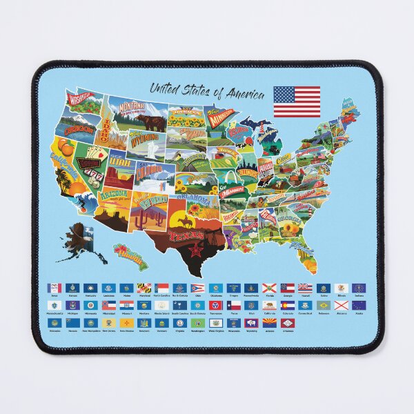 Item preview, USA colorfull and Cartoonish Map designed and sold by madtao82.