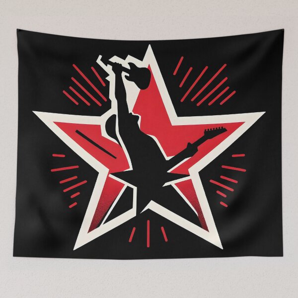 Item preview, Rockstar Silhouette - Dynamic Star Performance Art designed and sold by inkArtistryfine.