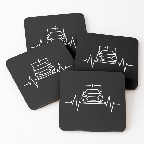 Item preview, Electric Automobile Lover Heartbeat ECG Pulse Line outline simple design designed and sold by venomousvector.