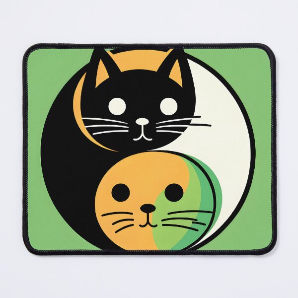 Item preview, Yin Yang Cats - Balance in Feline Harmony designed and sold by inkArtistryfine.