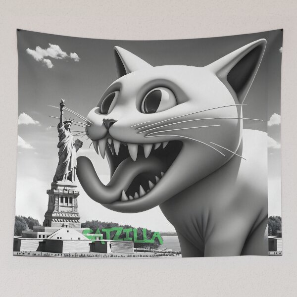 Item preview, Majestic Feline Over NY - Catzilla's Liberty Adventure designed and sold by inkArtistryfine.
