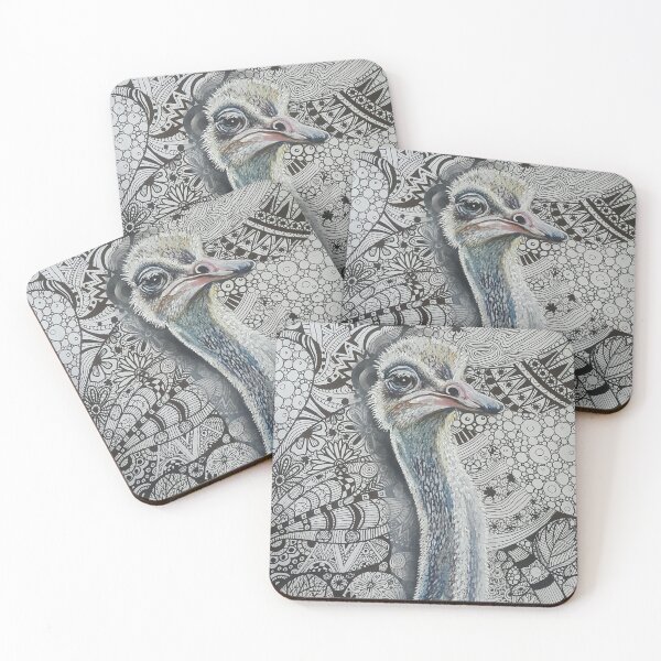 Item preview, Ostrich  Portrait with Zendoodles designed and sold by Cherie Roe Dirksen.