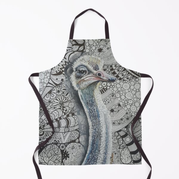 Item preview, Ostrich Portrait with Zendoodles designed and sold by Cherie Roe Dirksen.