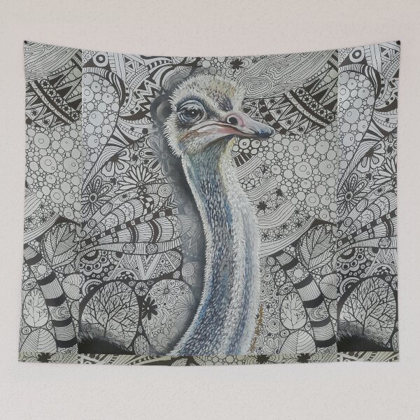 Item preview, Ostrich  Portrait with Zendoodles designed and sold by Cherie Roe Dirksen.