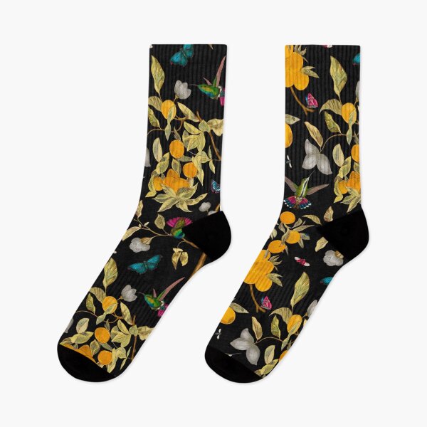 Item preview, Hummingbirds, lemons and bugs in black designed and sold by Delinda Graphic Studio.