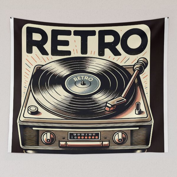 Item preview, Vintage Vinyl Player - Classic Turntable Design designed and sold by inkArtistryfine.