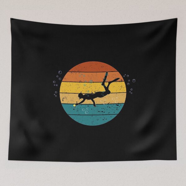 Item preview, Underwater Hockey retro sunset (Octopush) designed and sold by Kei-O-kay.