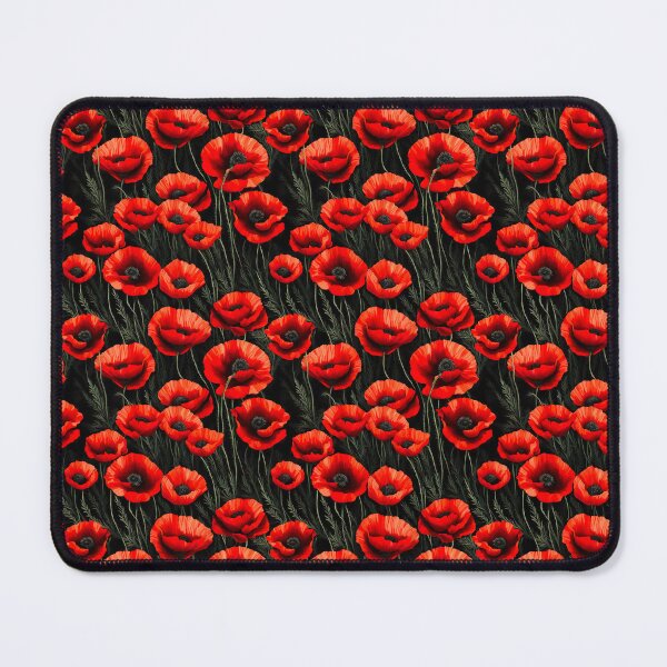 Item preview, [AI Art] Bright red poppies floral pattern designed and sold by Sissle.