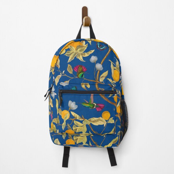 Item preview, Hummingbirds, lemons and bugs in cobalt blue designed and sold by Delinda Graphic Studio.