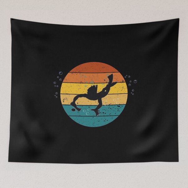 Item preview, Underwater Hockey retro sunset (Octopush) designed and sold by Kei-O-kay.
