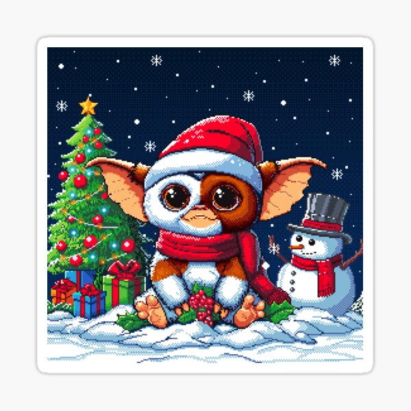 Christmas Gizmo Pixel Art Sticker