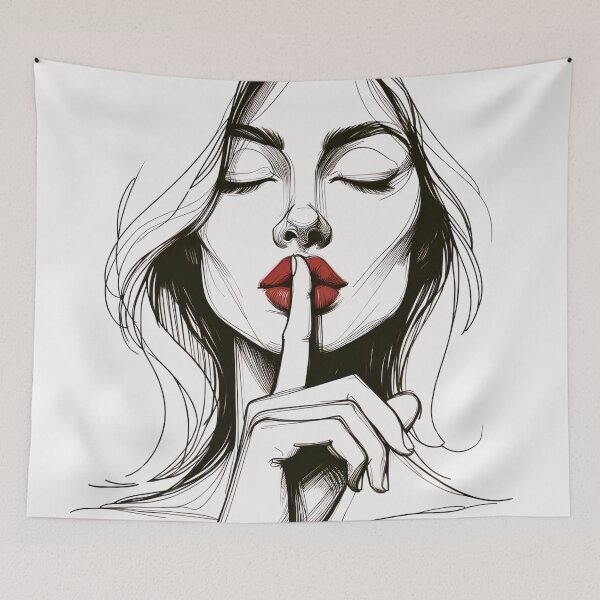 Item preview, Finger on Lips - Dont Speak To Me Girl - Line Art  designed and sold by LineArtByLovi.