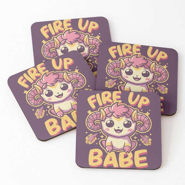 Artikelvorschau, Fire Up Babe – süßer Widder im Retro-Stil entworfen und verkauft von Navuniverse.