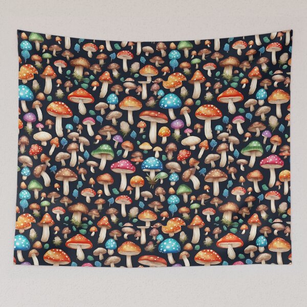 Item preview, Marvelous Christmas Mushroom Pattern designed and sold by DigiDreamyArt.