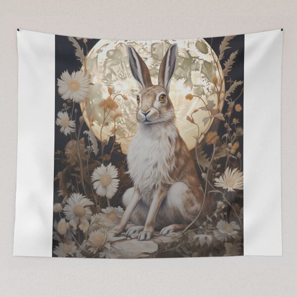 Item preview, Hare, Pagan Hare, Pagan Art, Moon, Animal,  designed and sold by thewandswant.