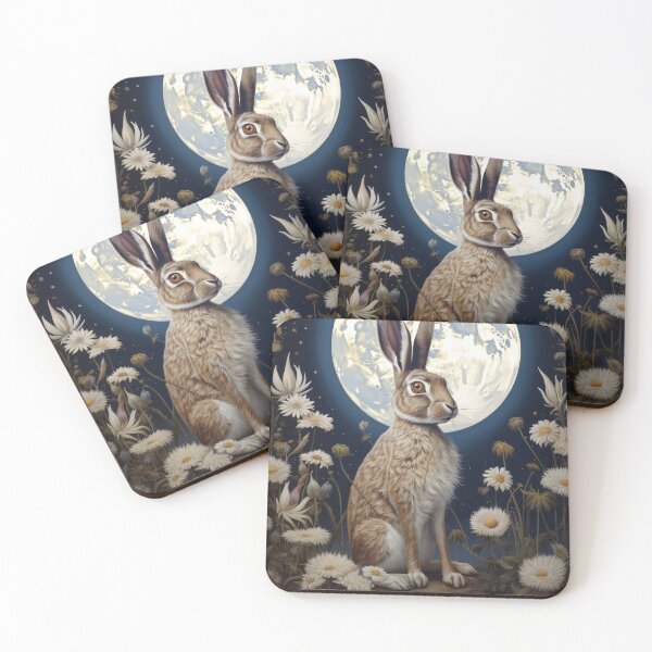 Item preview, Hare, Pagan Hare, Pagan Art, Moon, Animal,  designed and sold by thewandswant.